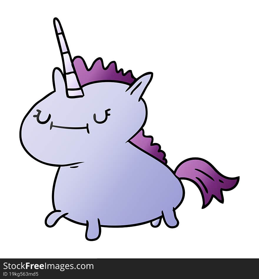 gradient cartoon doodle of a magical unicorn