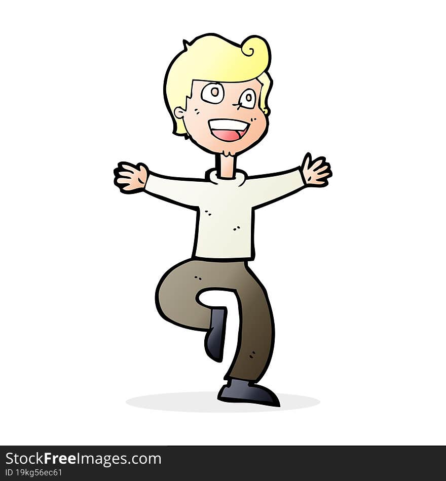 cartoon excited boy