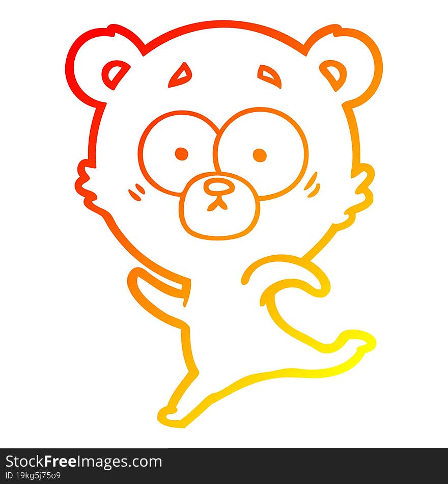 warm gradient line drawing surprised polar bear cartoon