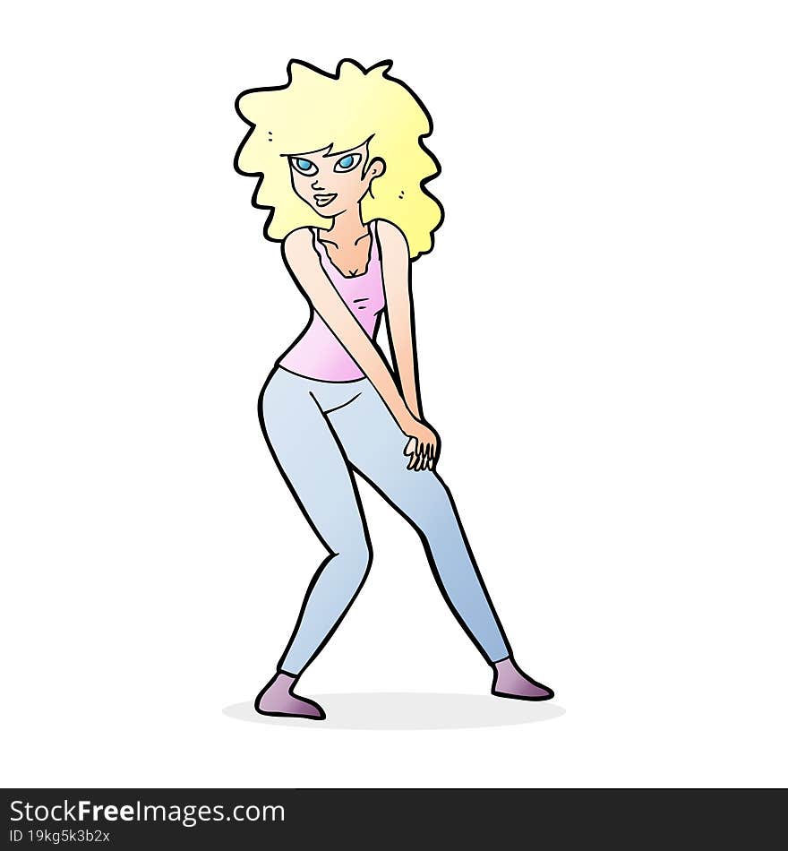 cartoon woman posing