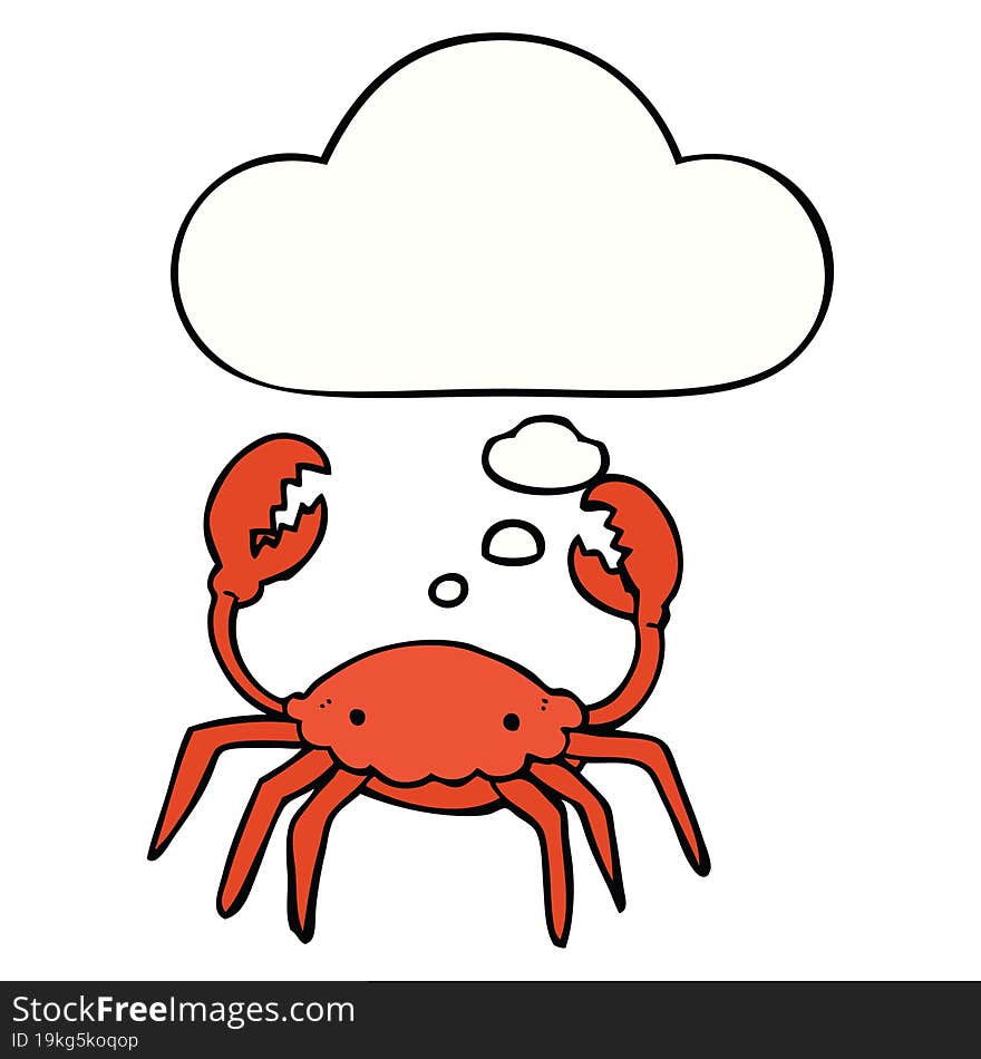 cartoon crab and thought bubble