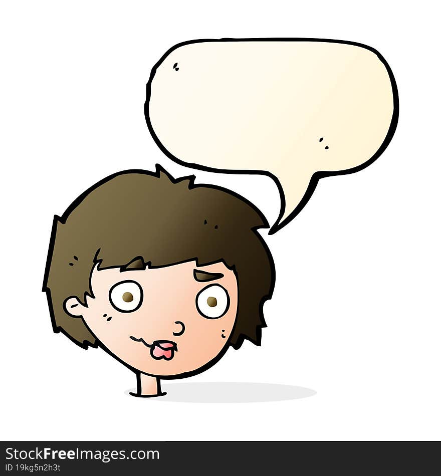 cartoon confused woman with speech bubble