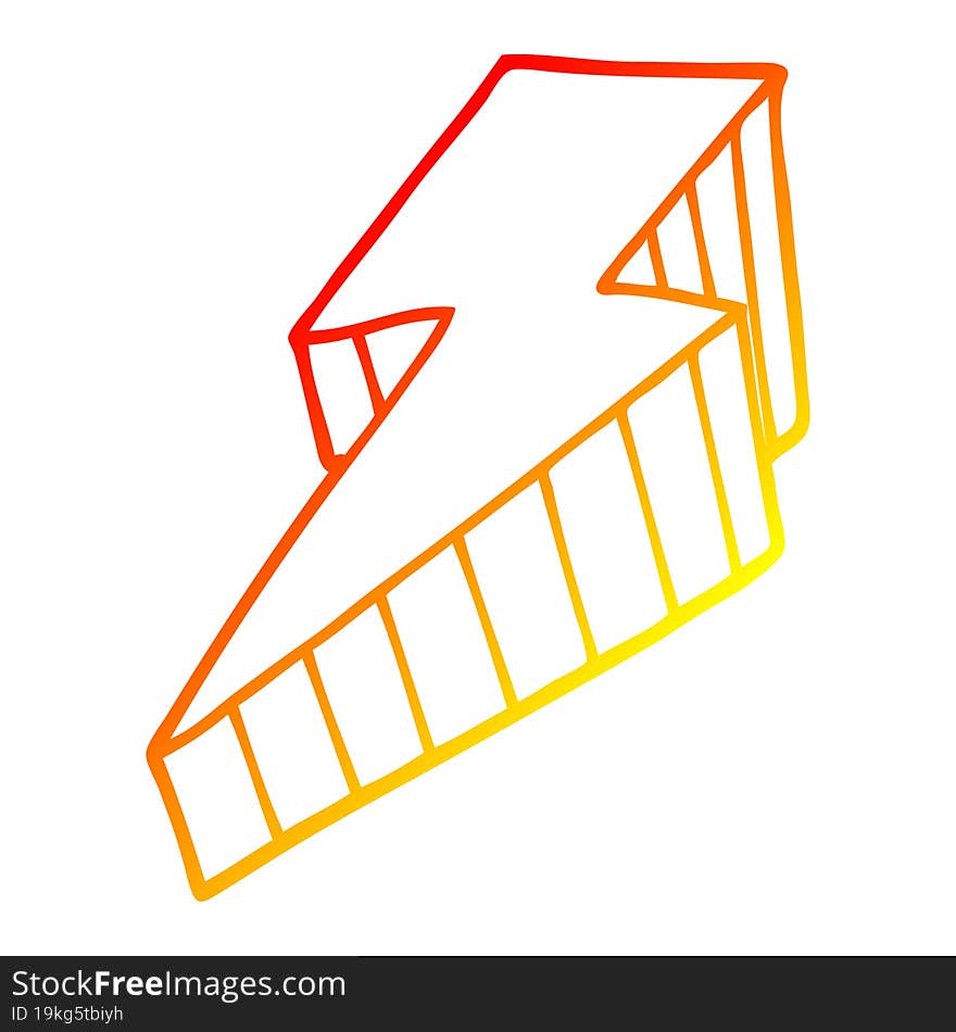 warm gradient line drawing cartoon decorative lightning bolt