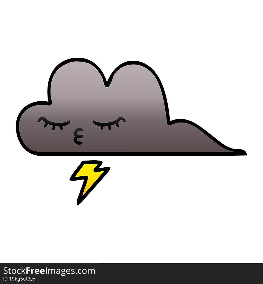 gradient shaded cartoon storm cloud