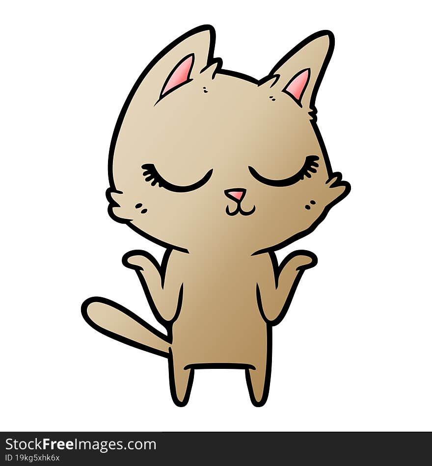 calm cartoon cat. calm cartoon cat