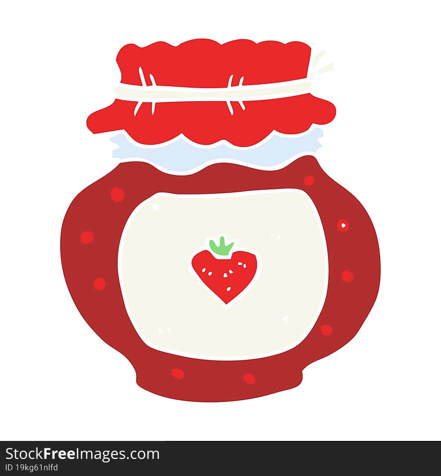 flat color illustration of jam jar. flat color illustration of jam jar