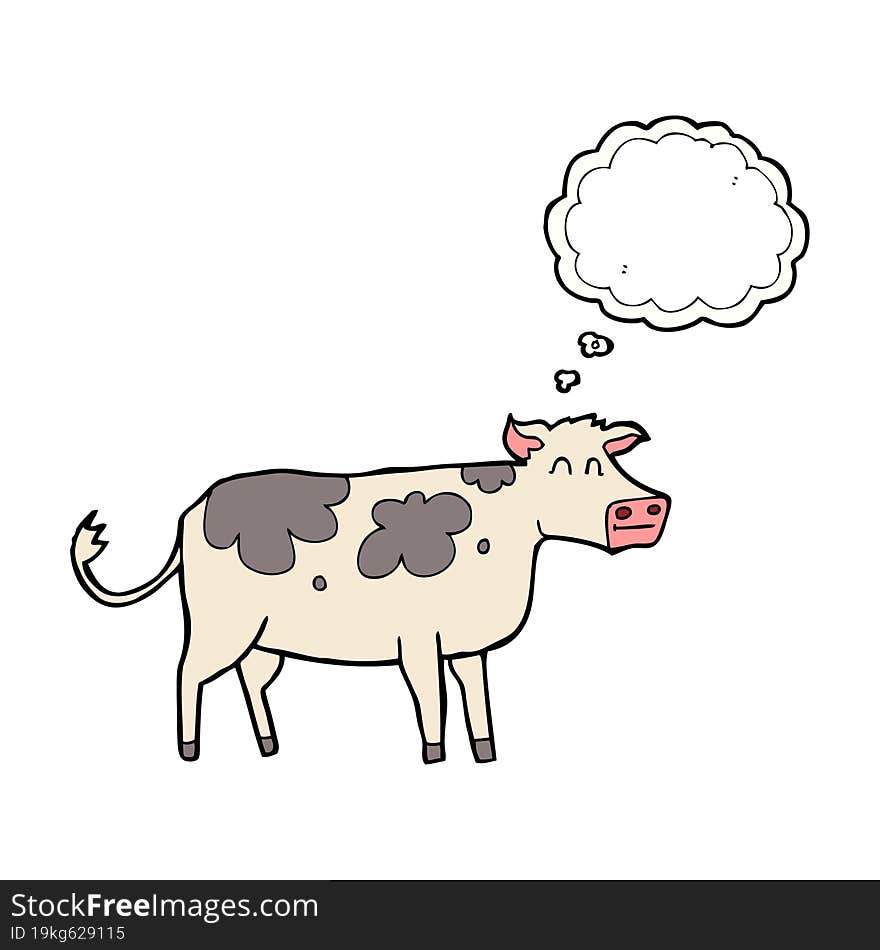 thought bubble cartoon cow