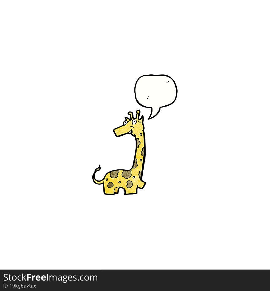 Cartoon Giraffe With Speech Bubble