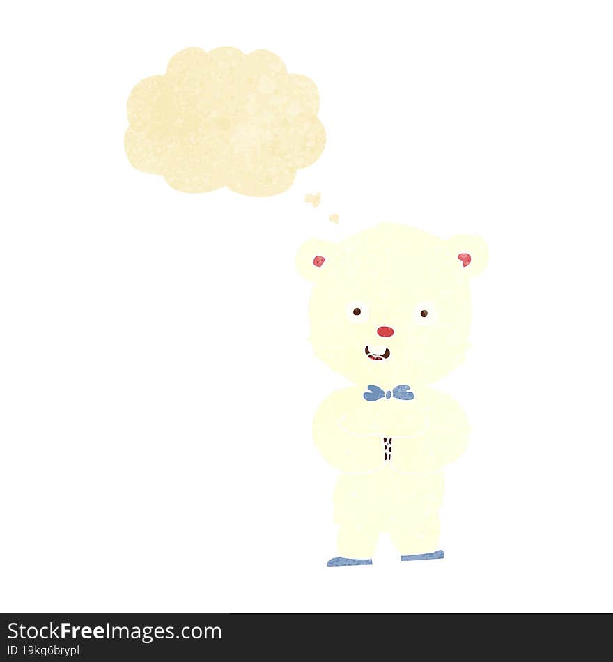 cartoon teddy polar bear with thought bubble