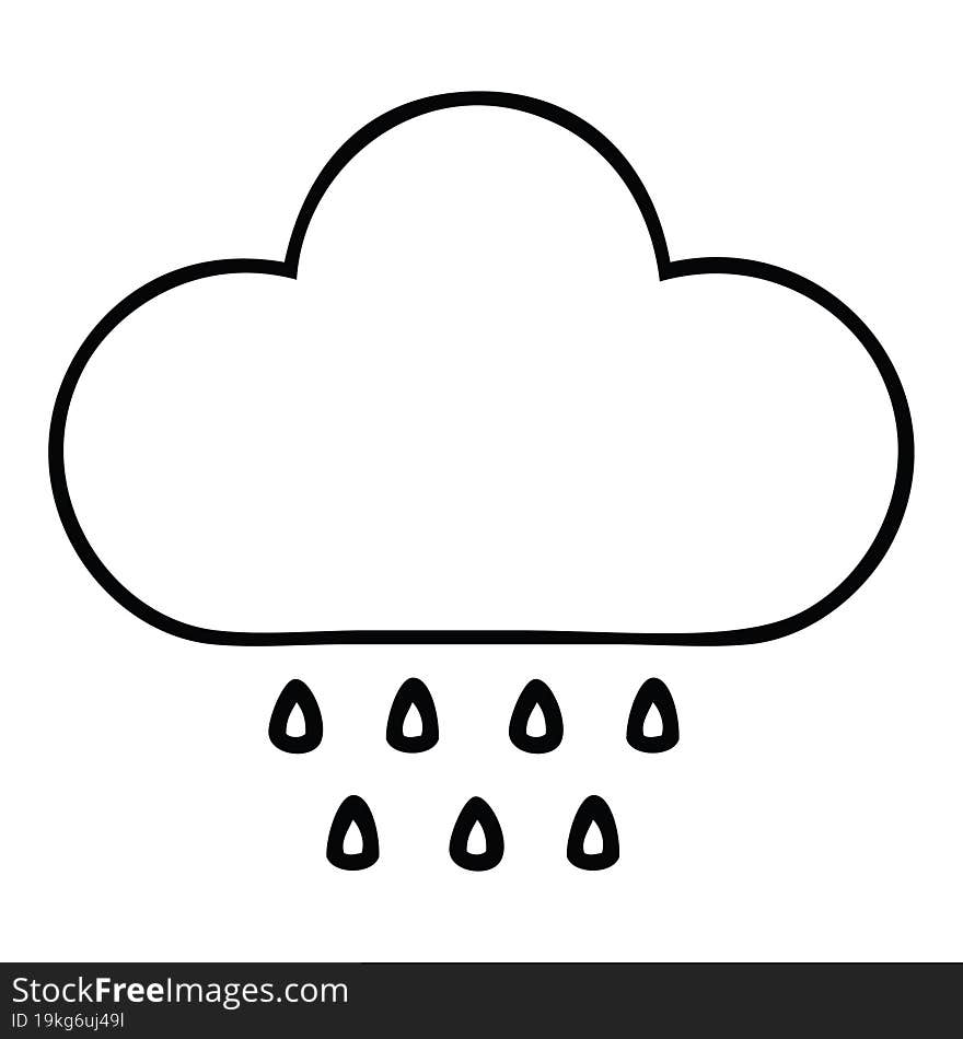 line drawing cartoon storm rain cloud