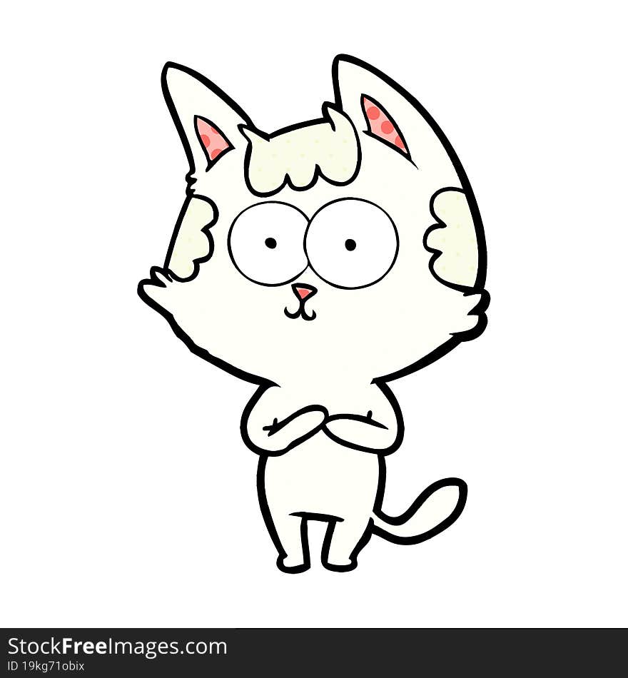 happy cartoon cat. happy cartoon cat