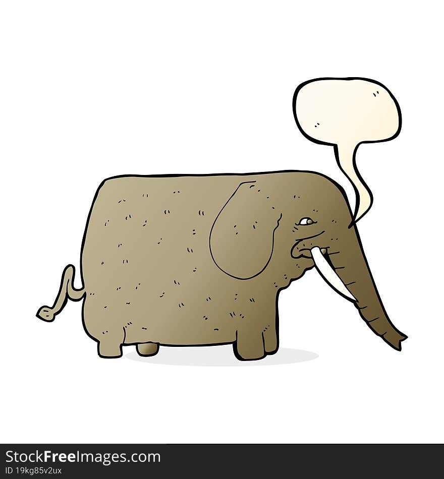 Cartoon Mammoth With Speech Bubble