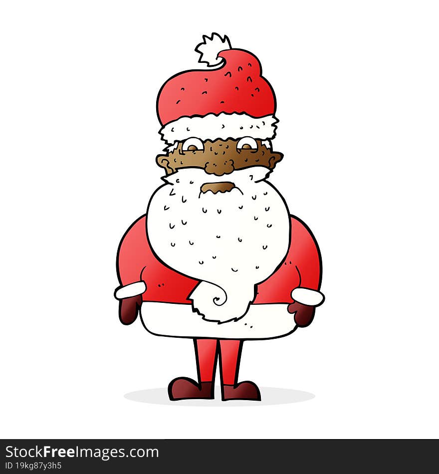 cartoon grumpy santa claus