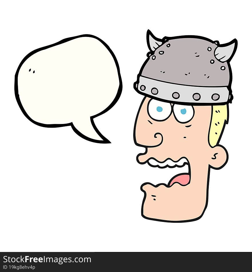 freehand drawn speech bubble cartoon screaming warrior man