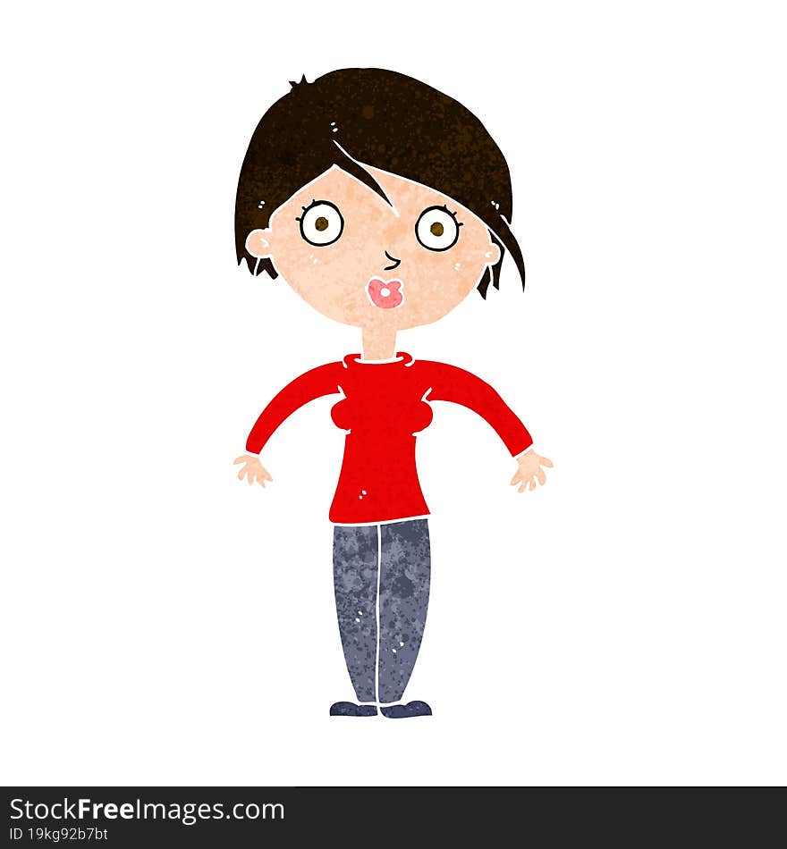 cartoon surprised woman