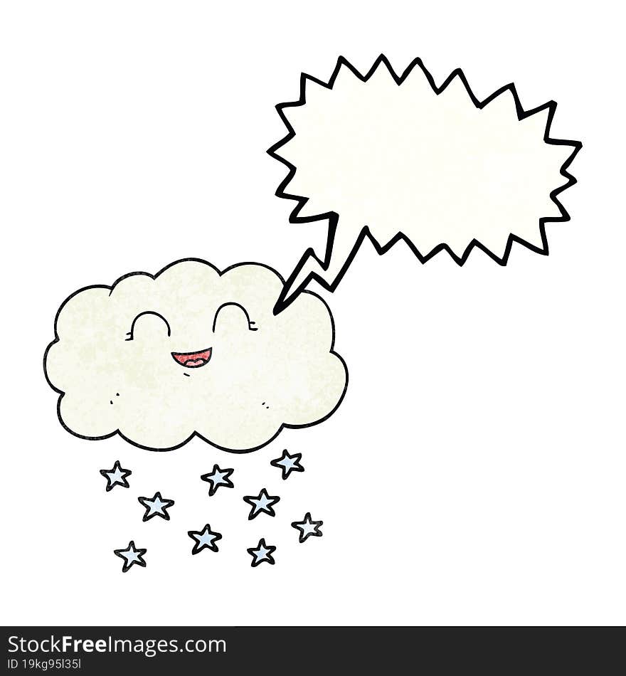 Speech Bubble Textured Cartoon Cloud Snowing