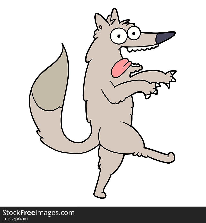 crazed cartoon wolf. crazed cartoon wolf