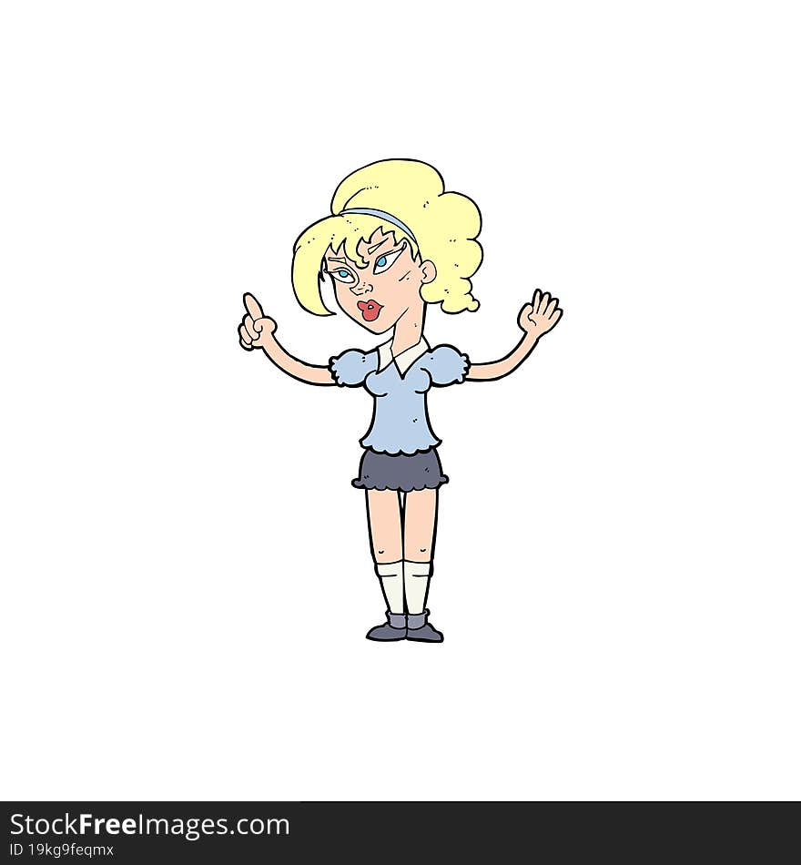 cartoon woman with idea