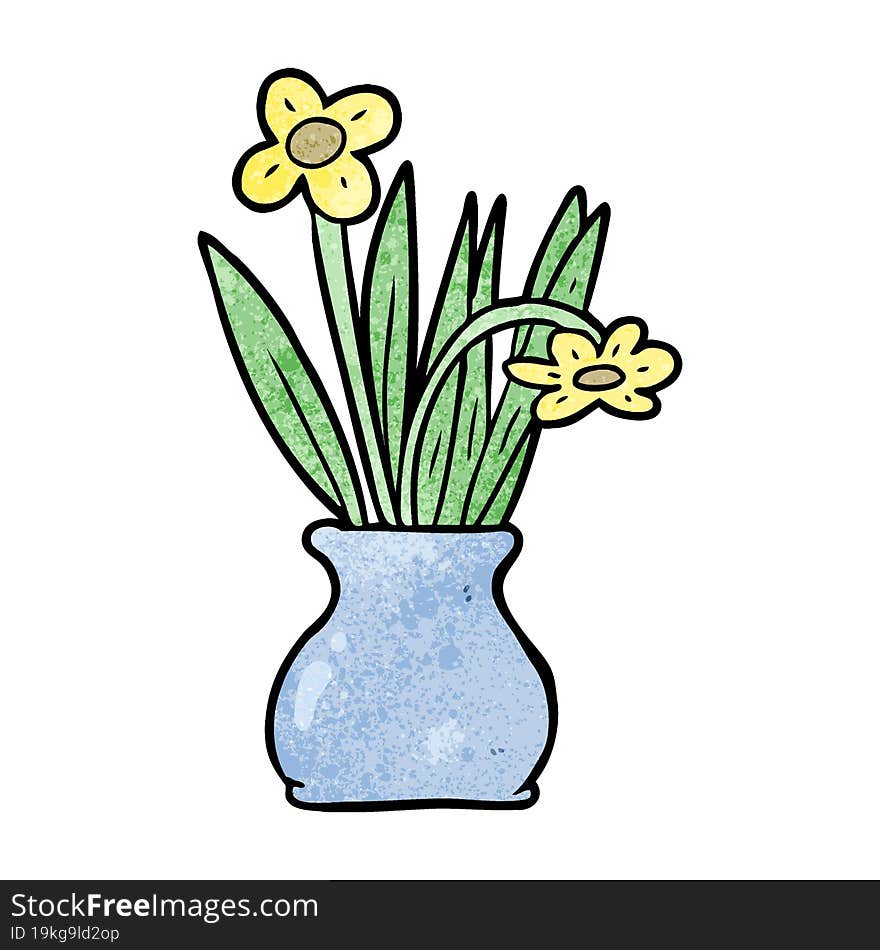 cartoon flowers in vase. cartoon flowers in vase