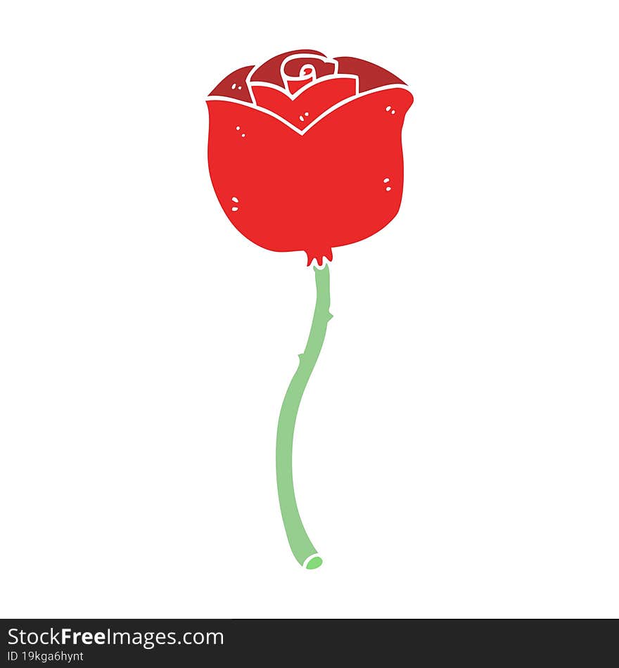 flat color style cartoon rose