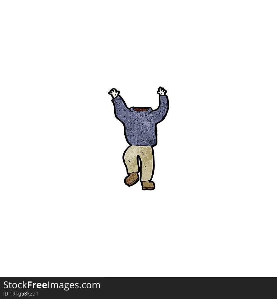 cartoon headless man