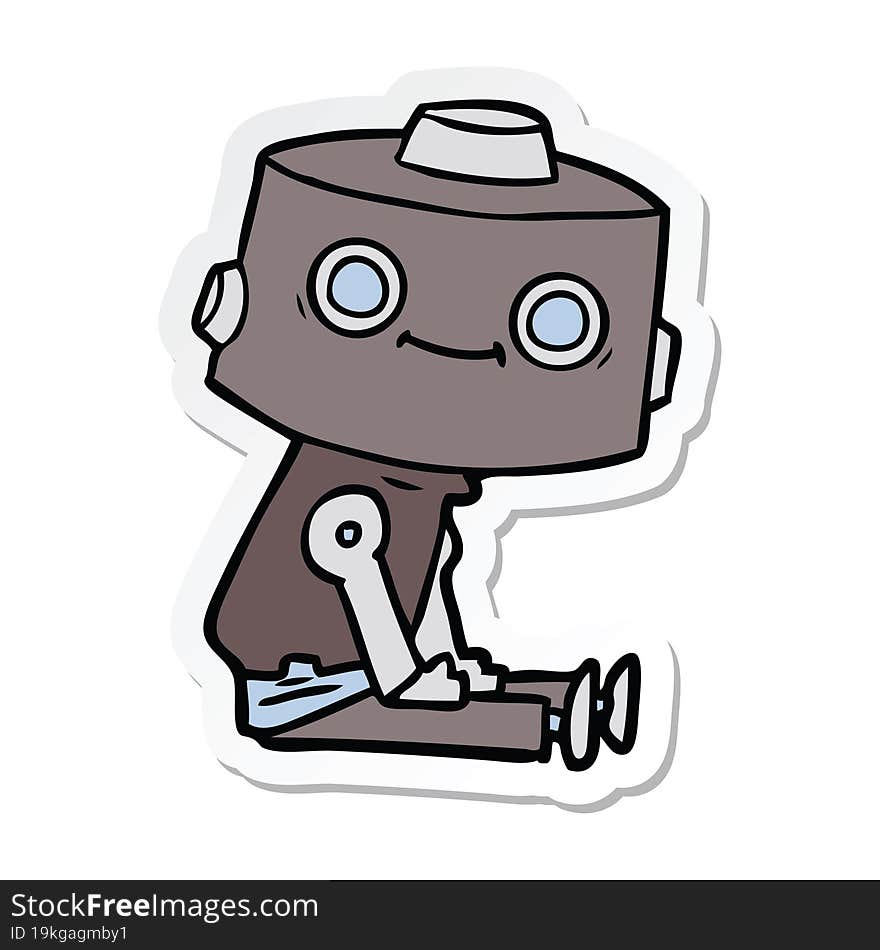 sticker of a cartoon robot