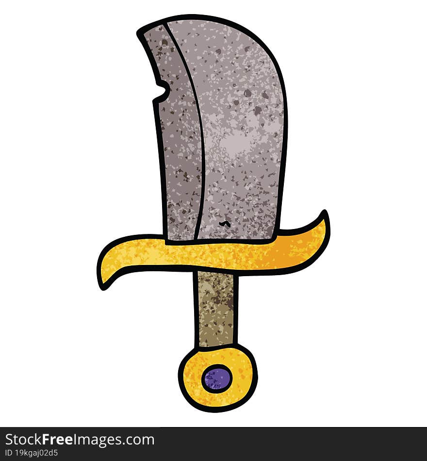 cartoon doodle dagger