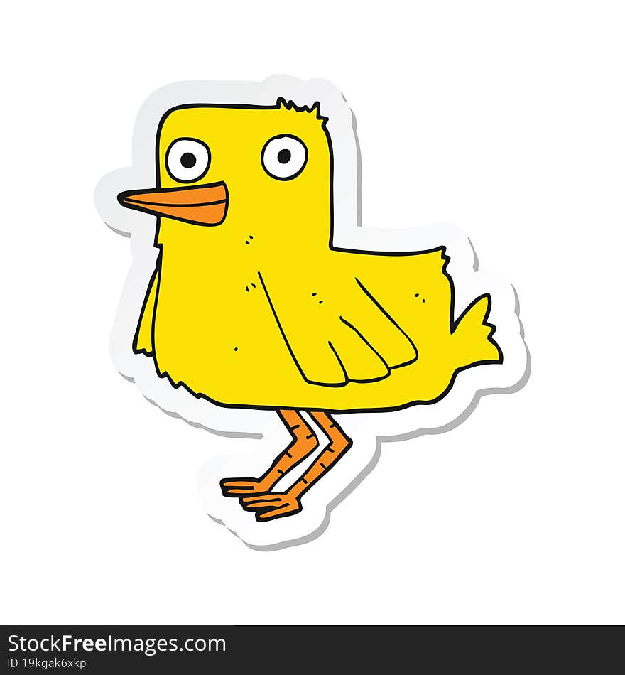 Sticker Of A Cartoon Duck