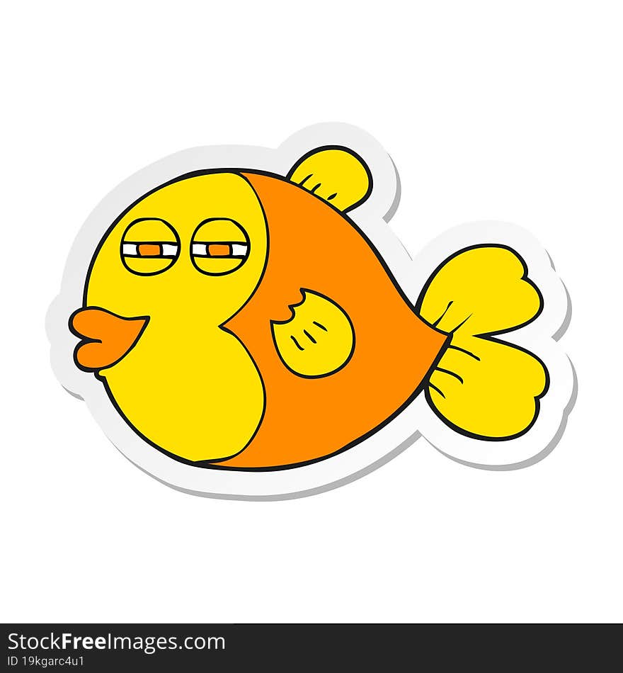 sticker of a cartoon fish