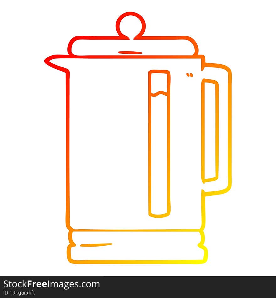 Warm Gradient Line Drawing Cartoon Electric Kettle