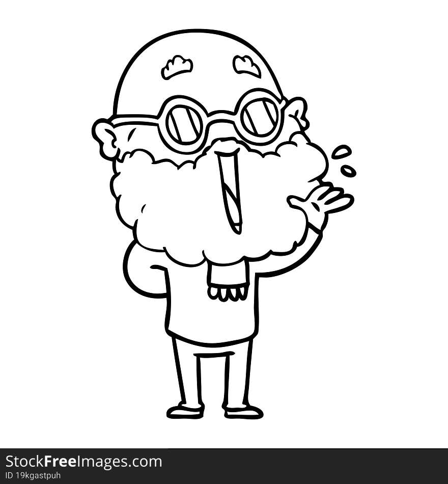 cartoon joyful man with beard. cartoon joyful man with beard