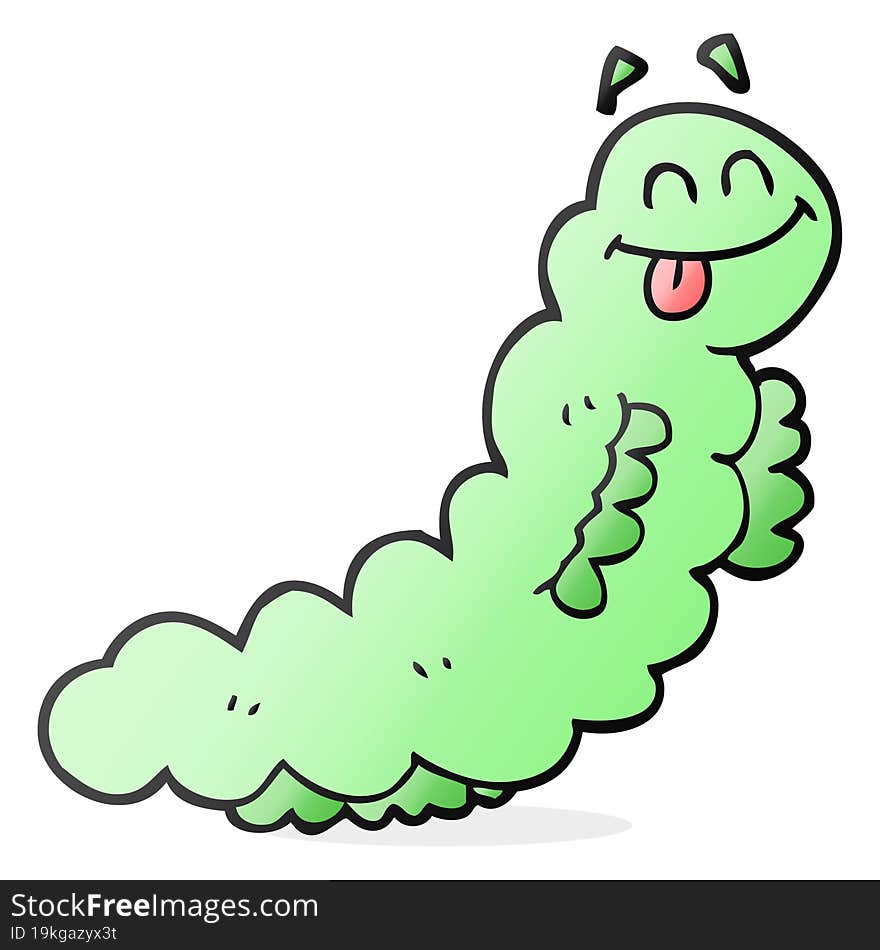 freehand drawn cartoon caterpillar