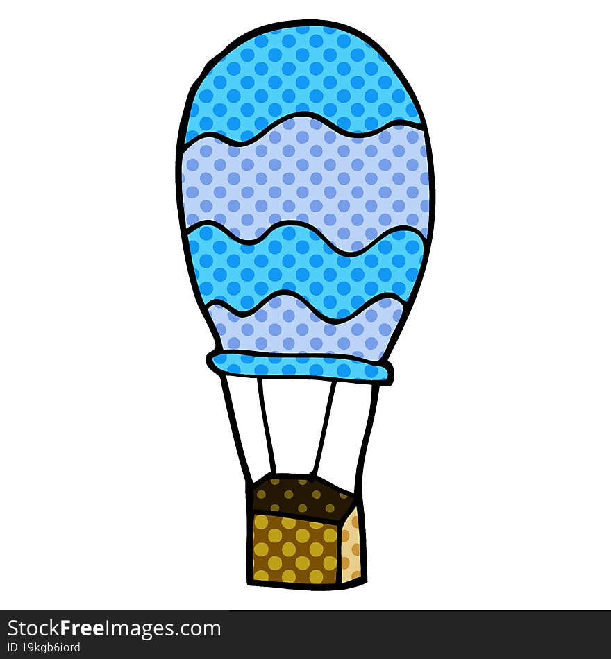 cartoon doodle hot air balloon