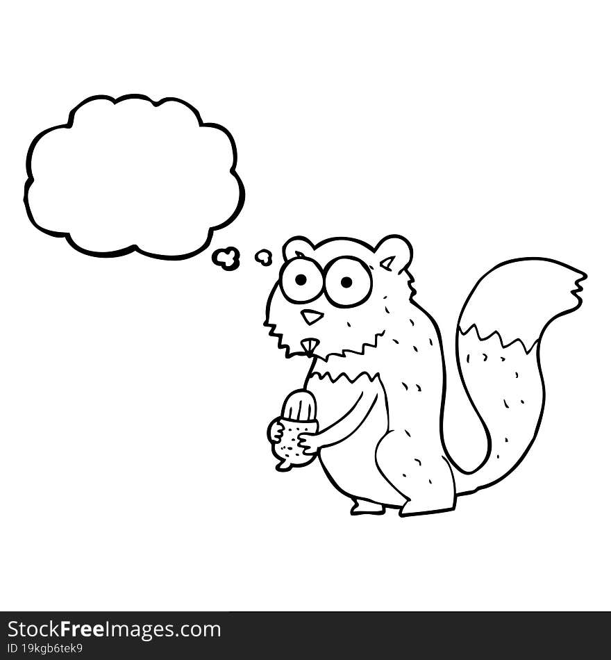 Thought Bubble Cartoon Angry Squirrel With Nut