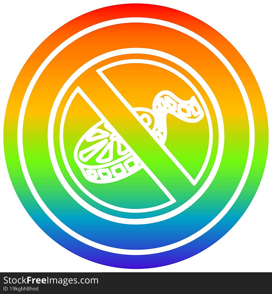 No Filming Circular In Rainbow Spectrum