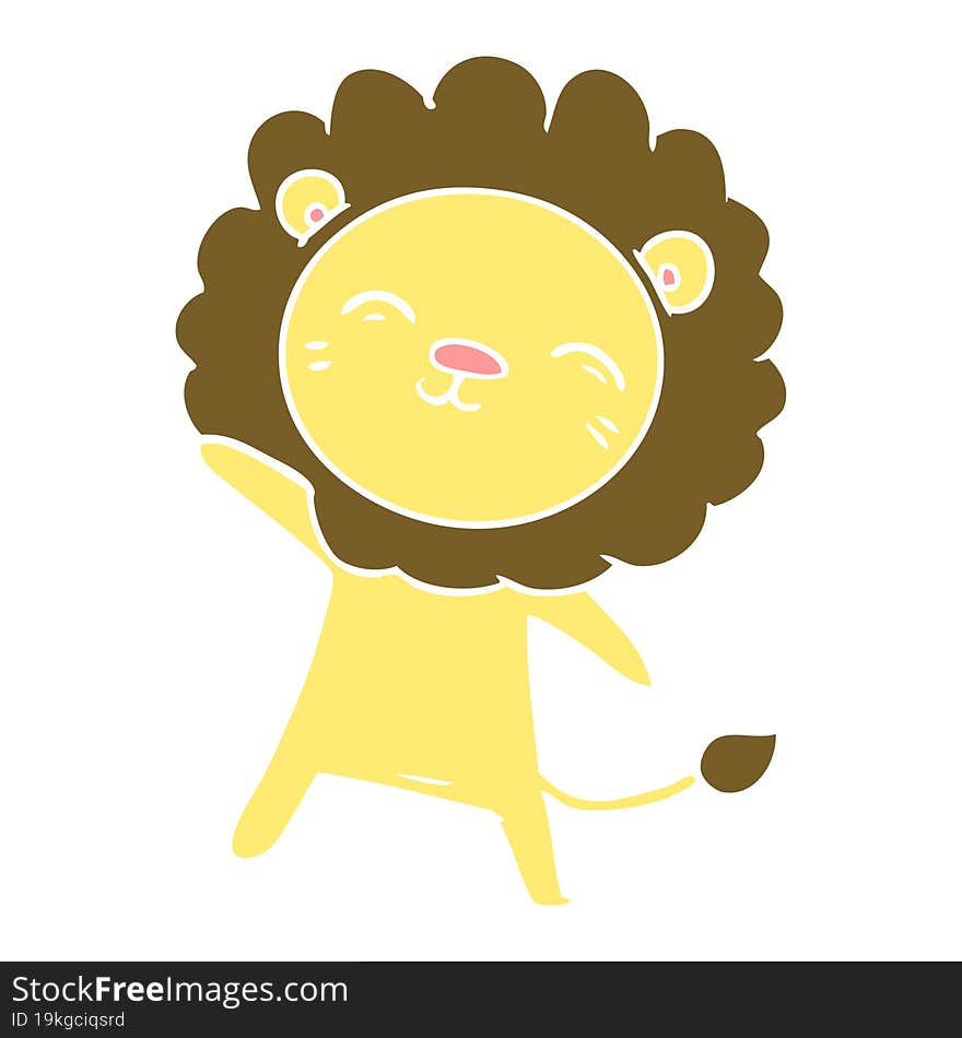 flat color style cartoon lion