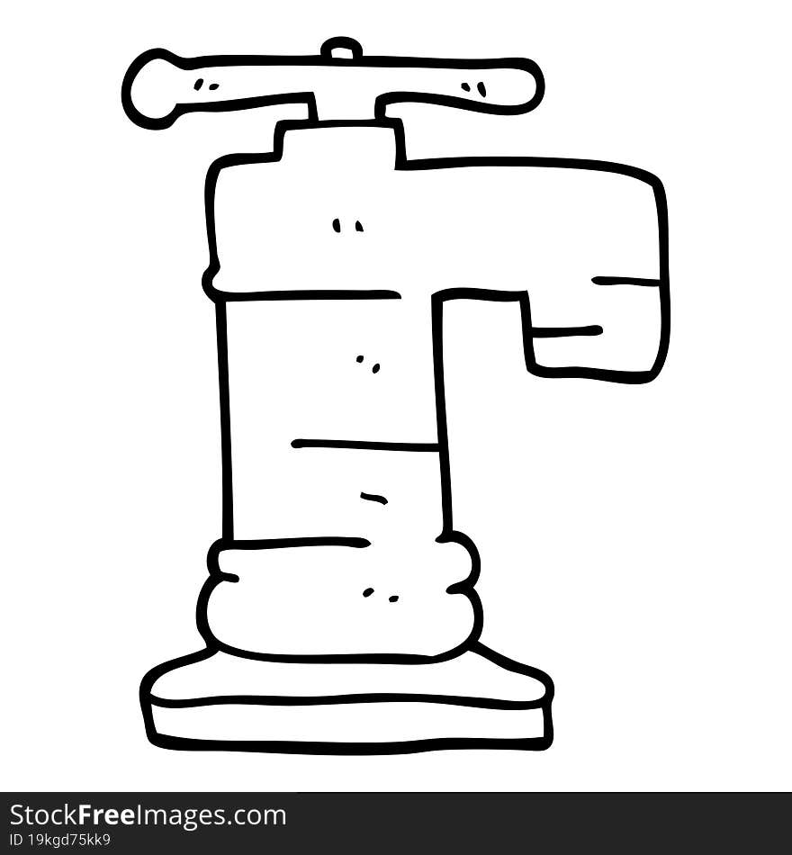 line drawing cartoon faucet