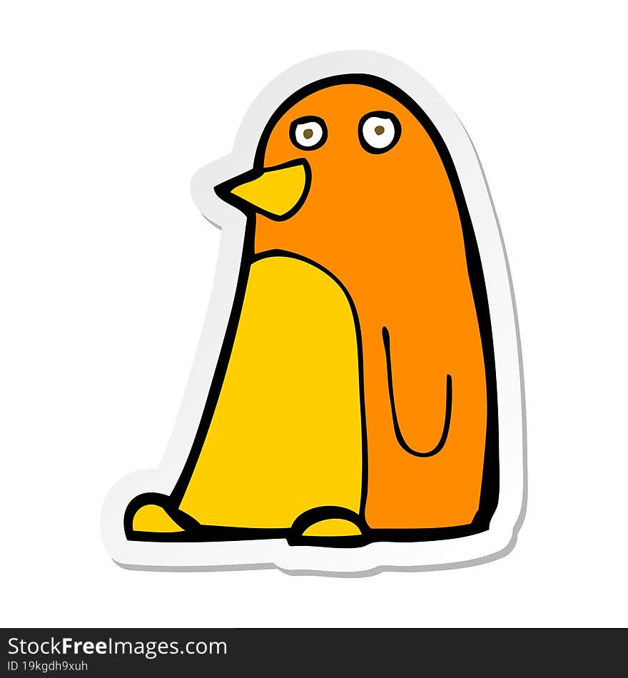 Sticker Of A Cartoon Bird