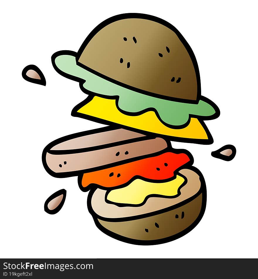 cartoon doodle of a burger