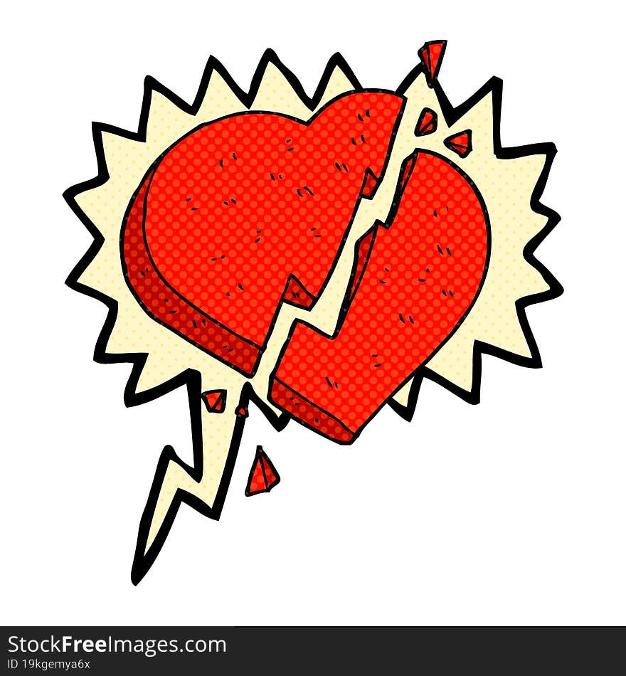 comic book speech bubble cartoon broken heart symbol