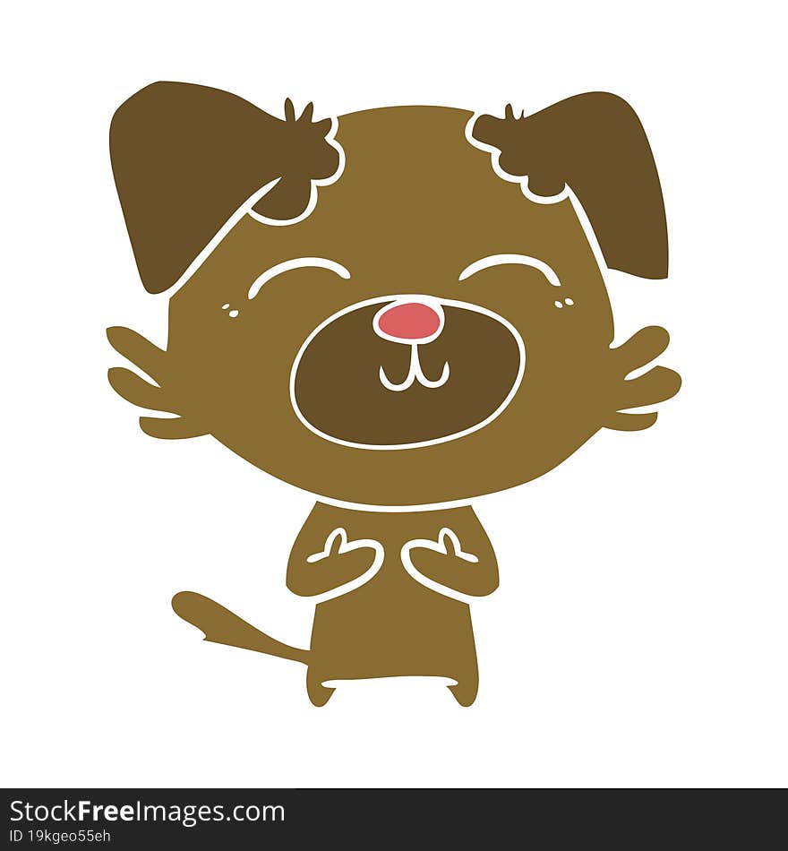 Flat Color Style Cartoon Dog