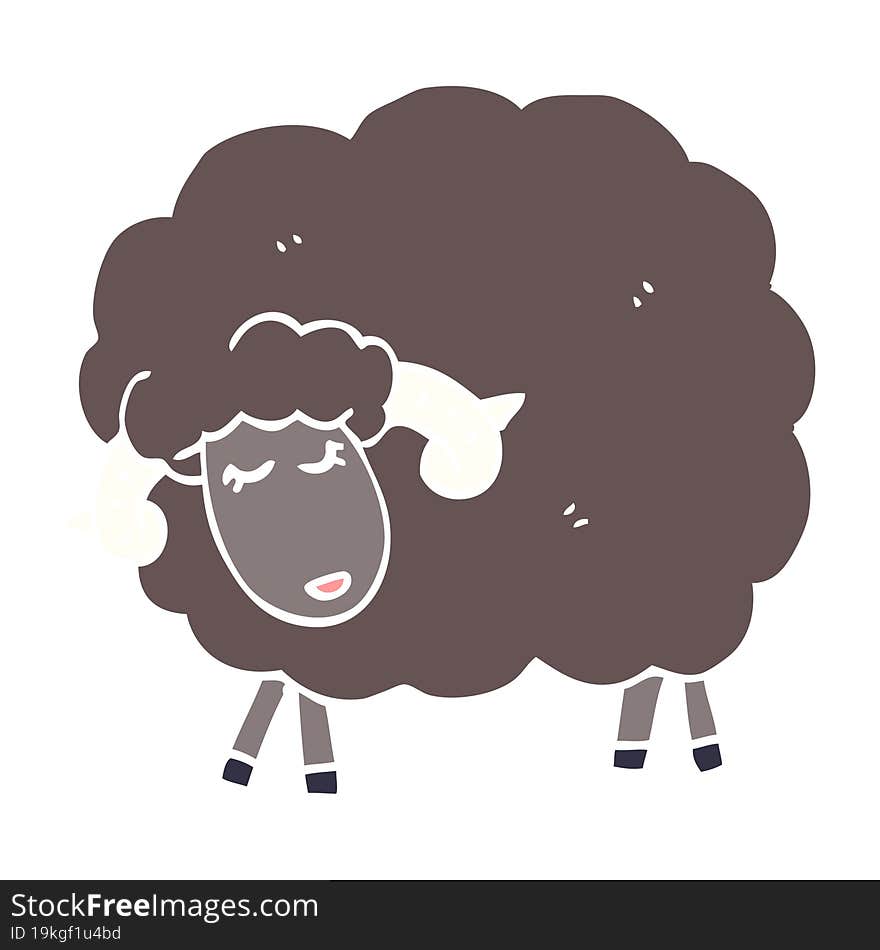 cartoon doodle black sheep