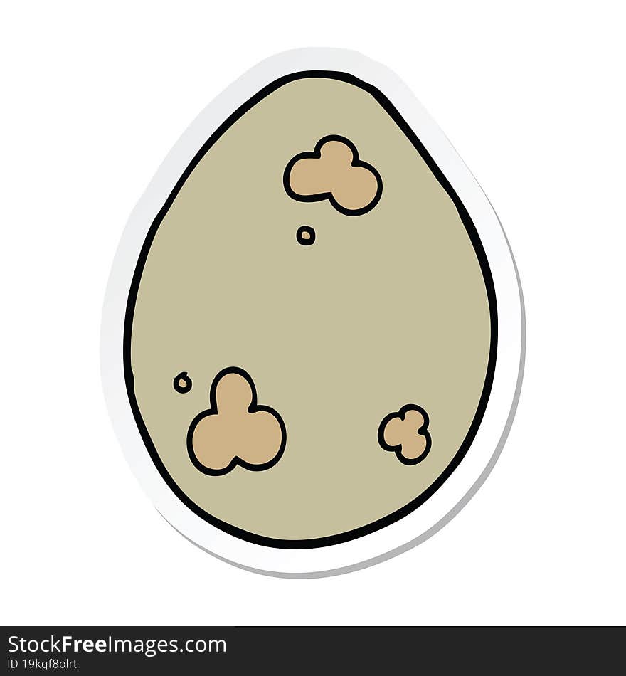 sticker of a cartoon egg