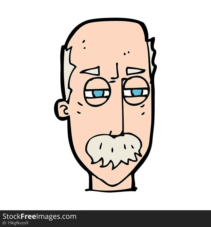 cartoon annoyed old man