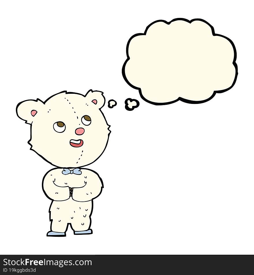 Cartoon Cute Teddy Bear With Thought Bubble