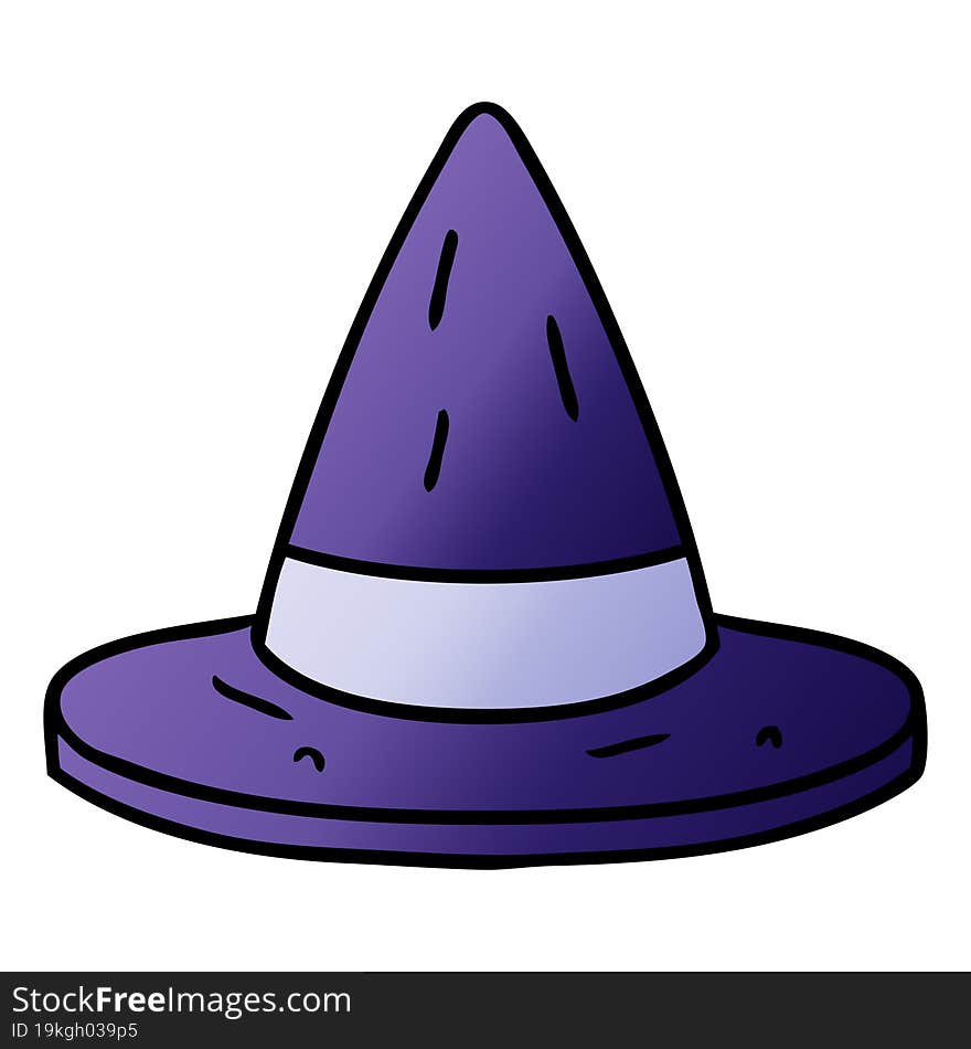 gradient cartoon doodle of a witches hat