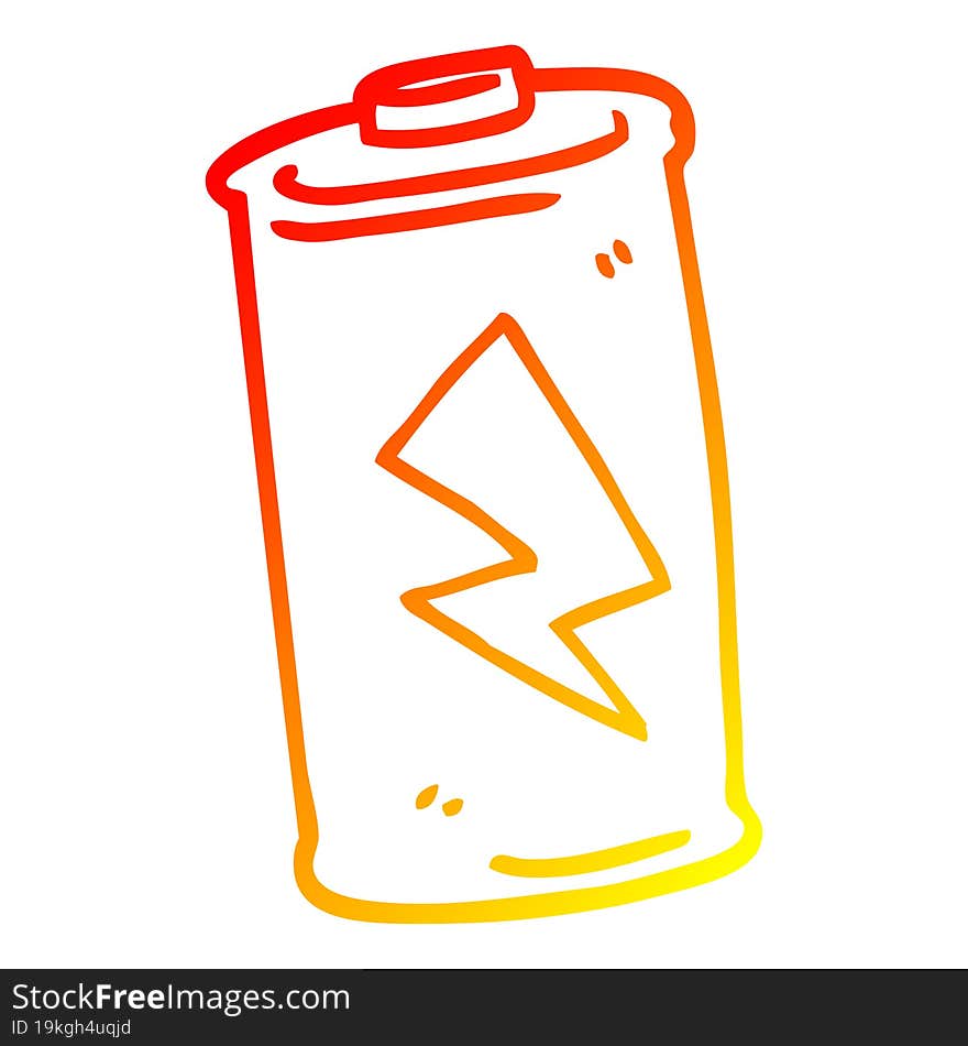 warm gradient line drawing cartoon battery