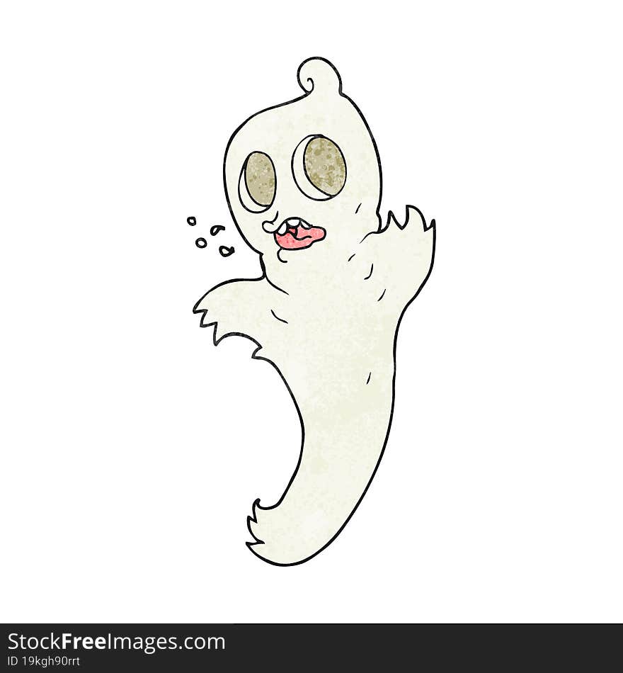 freehand textured cartoon ghost