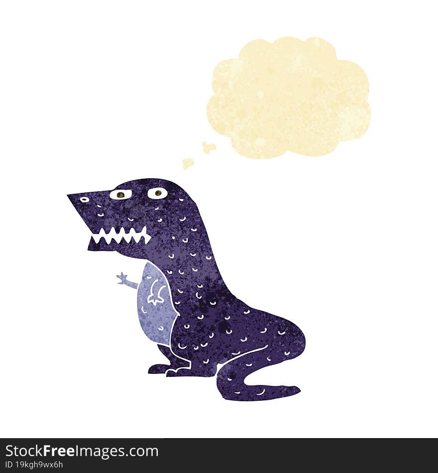 cartoon dinosaur with thought bubble