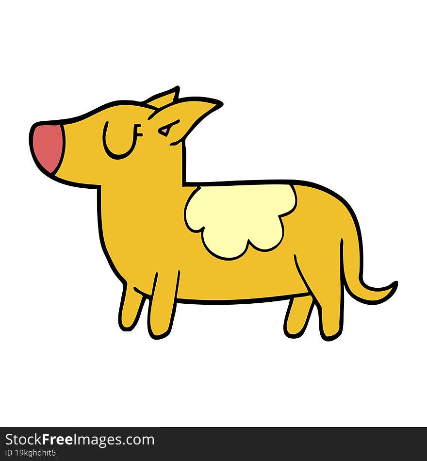 cartoon doodle standing dog